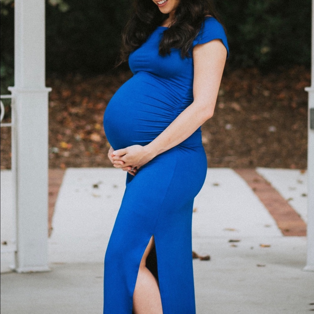 Royal blue maternity dress Small